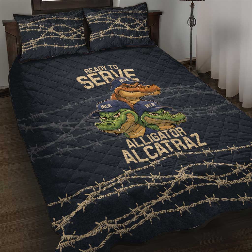 Ready To Serve Alligator Alcatraz Quilt Bed Set - Wonder Print Shop