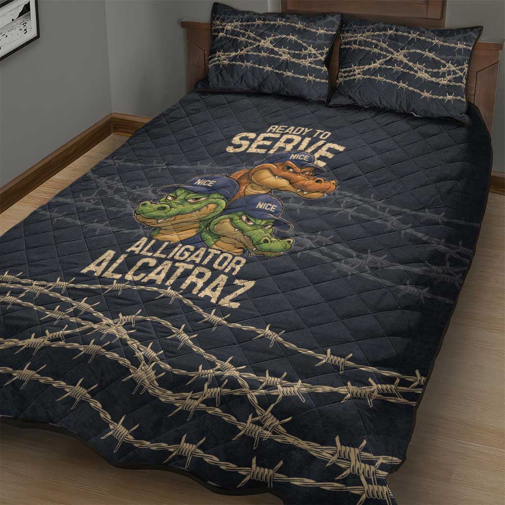 Ready To Serve Alligator Alcatraz Quilt Bed Set - Wonder Print Shop
