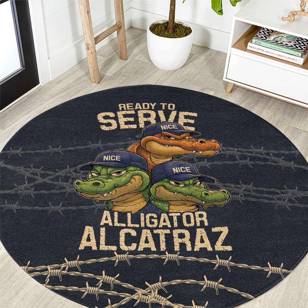 Ready To Serve Alligator Alcatraz Round Carpet - Wonder Print Shop