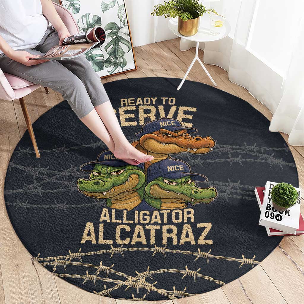 Ready To Serve Alligator Alcatraz Round Carpet - Wonder Print Shop