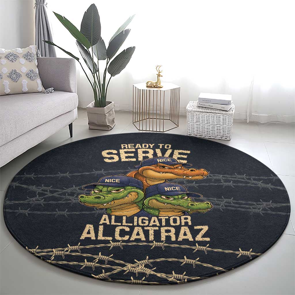 Ready To Serve Alligator Alcatraz Round Carpet - Wonder Print Shop