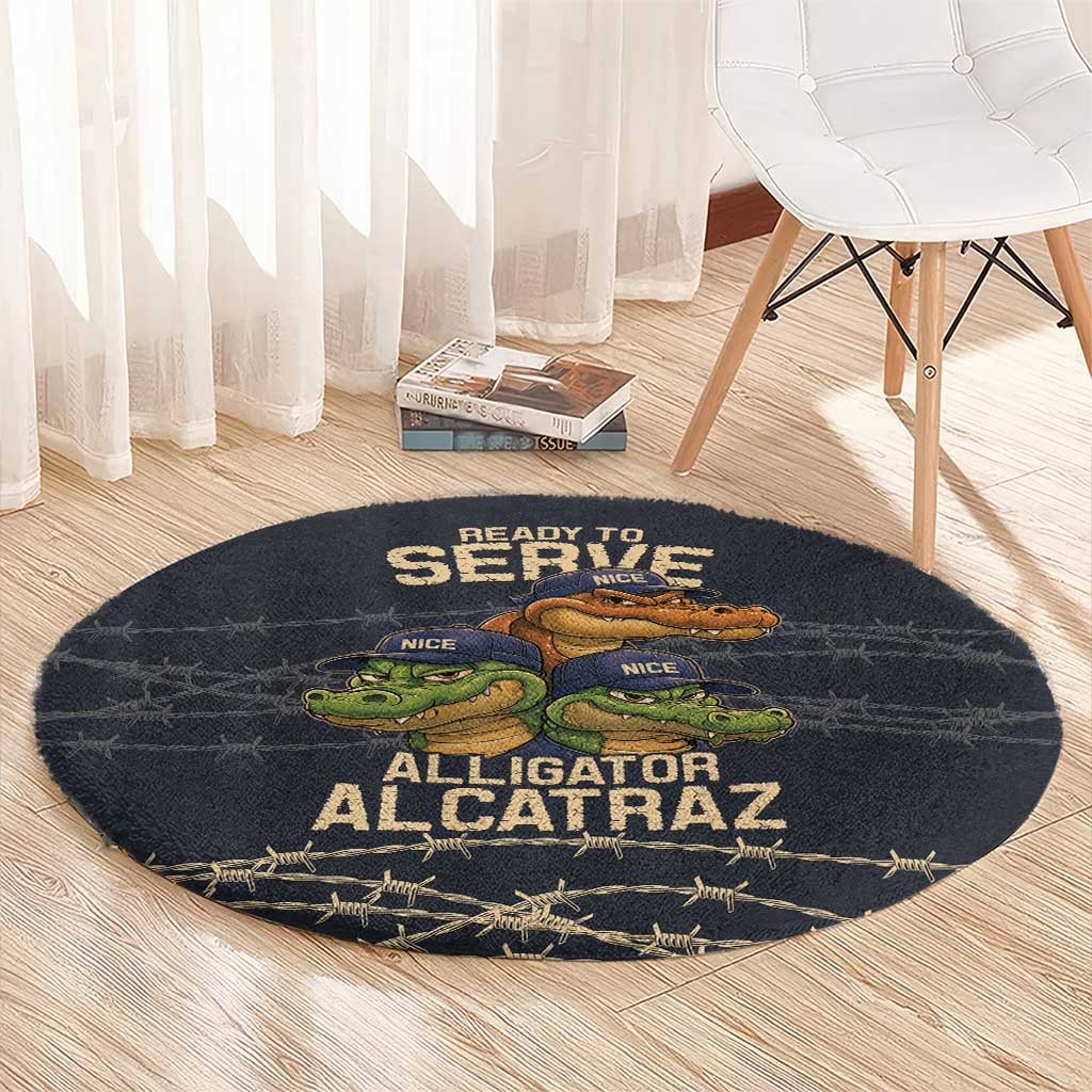 Ready To Serve Alligator Alcatraz Round Carpet - Wonder Print Shop