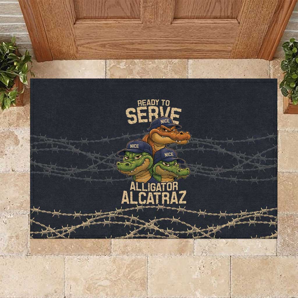 Ready To Serve Alligator Alcatraz Rubber Doormat - Wonder Print Shop