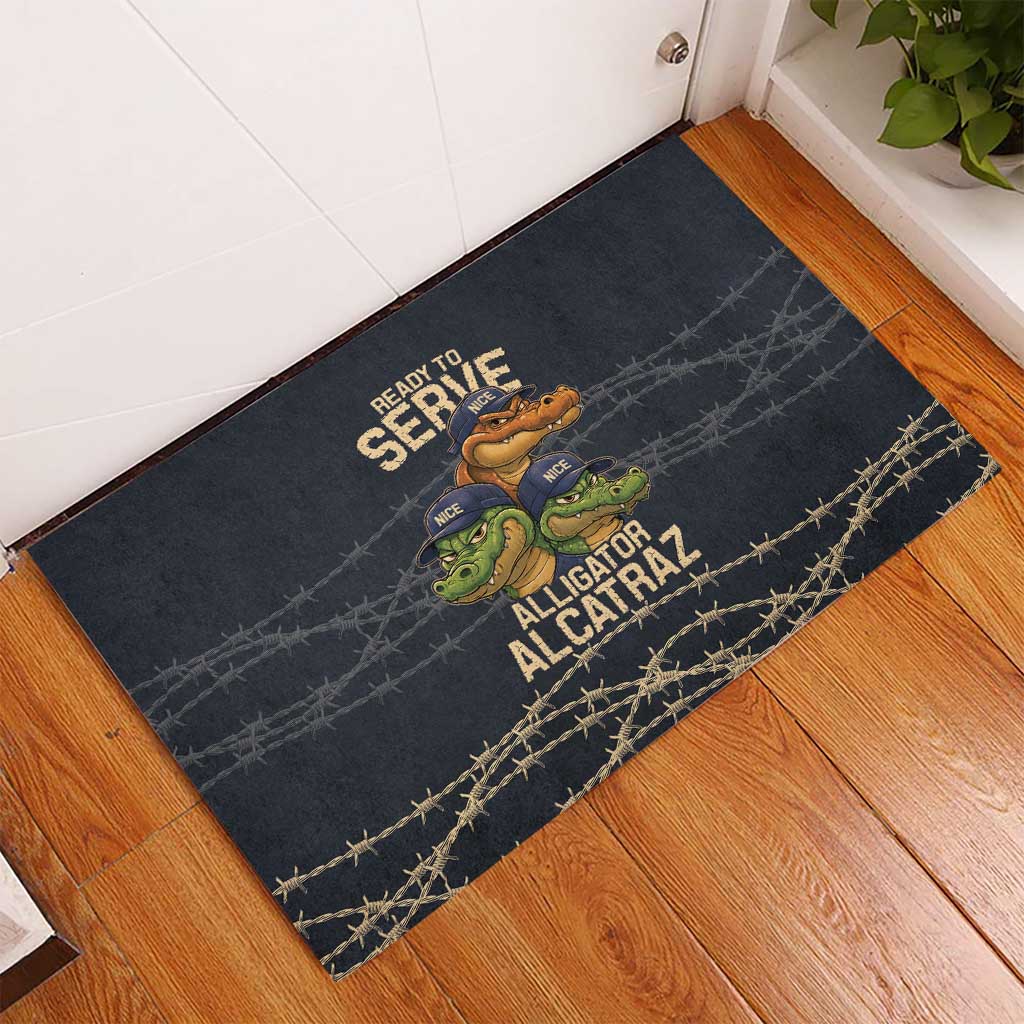 Ready To Serve Alligator Alcatraz Rubber Doormat - Wonder Print Shop