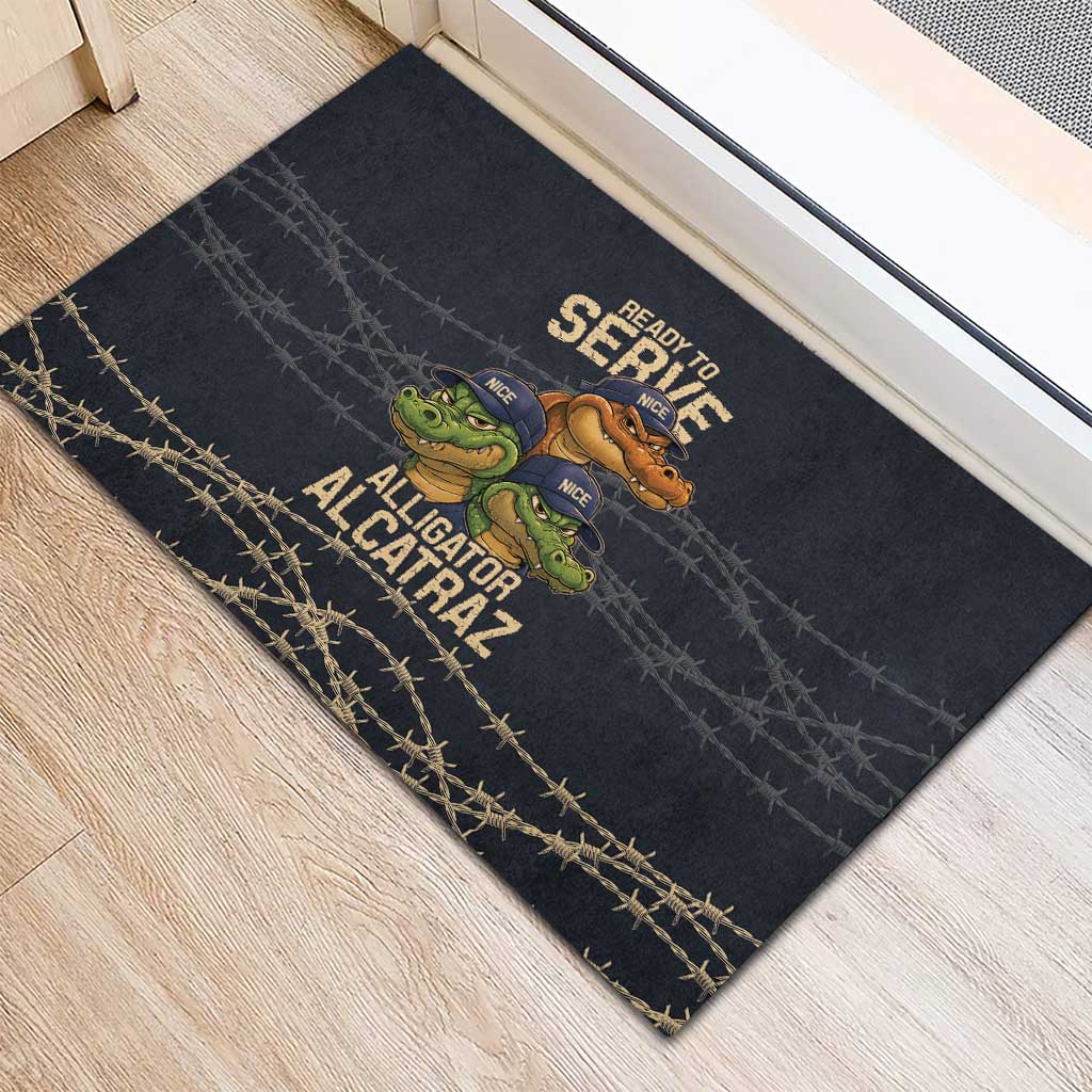 Ready To Serve Alligator Alcatraz Rubber Doormat - Wonder Print Shop