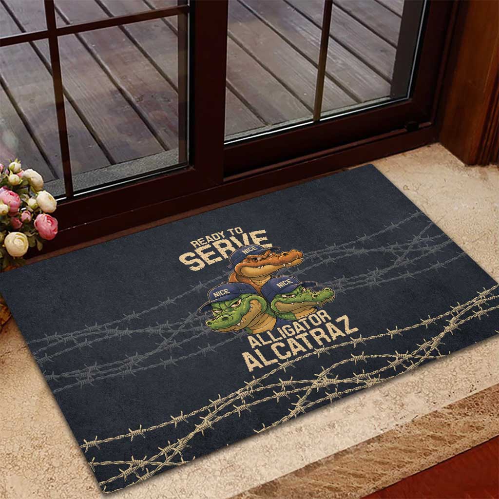 Ready To Serve Alligator Alcatraz Rubber Doormat - Wonder Print Shop