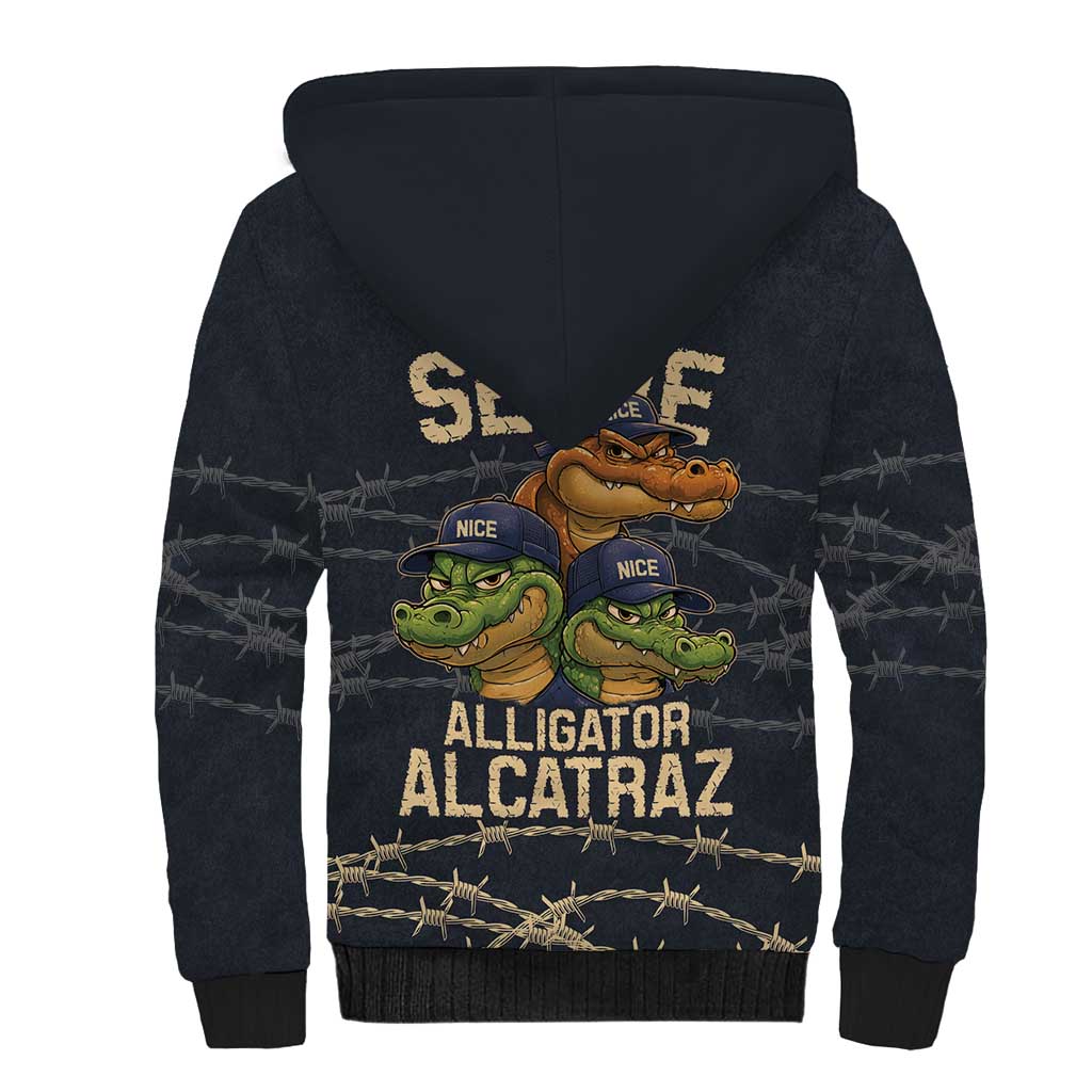 Ready To Serve Alligator Alcatraz Sherpa Hoodie - Wonder Print Shop