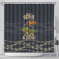 Ready To Serve Alligator Alcatraz Shower Curtain - Wonder Print Shop