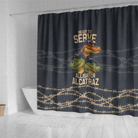 Ready To Serve Alligator Alcatraz Shower Curtain - Wonder Print Shop