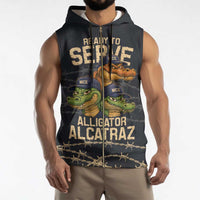 Ready To Serve Alligator Alcatraz Sleeveless Zip Hoodie - Wonder Print Shop