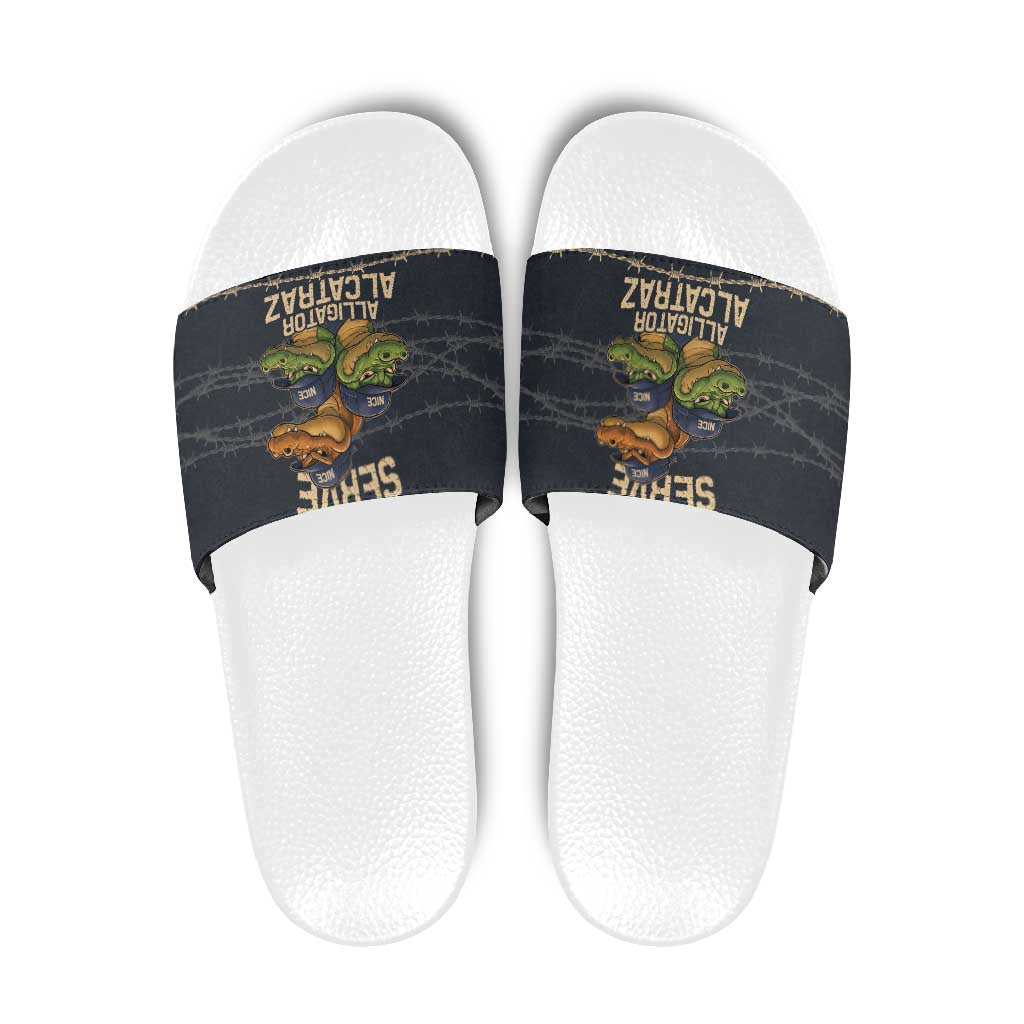 Ready To Serve Alligator Alcatraz Slide Sandals - Wonder Print Shop