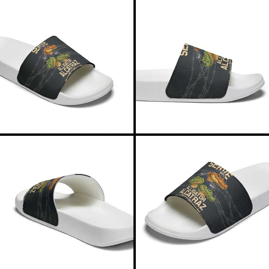 Ready To Serve Alligator Alcatraz Slide Sandals - Wonder Print Shop