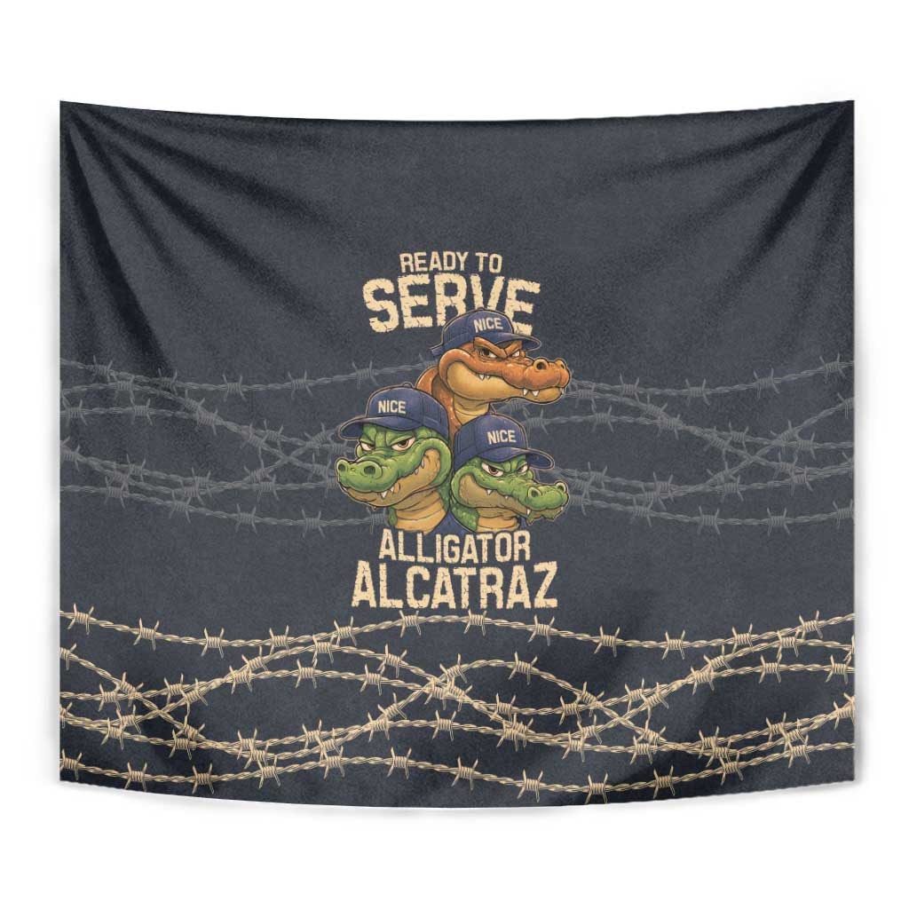 Ready To Serve Alligator Alcatraz Tapestry - Wonder Print Shop