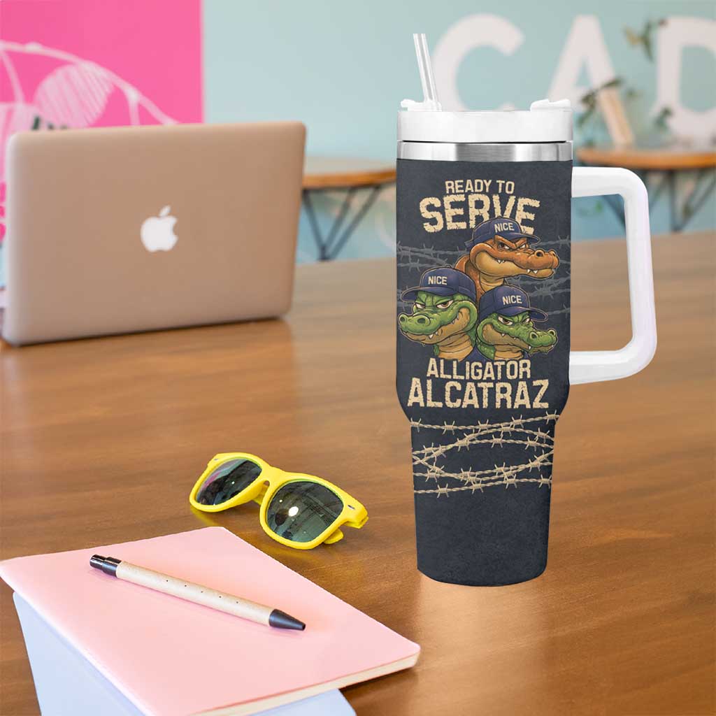 Ready To Serve Alligator Alcatraz Tumbler With Handle - Wonder Print Shop