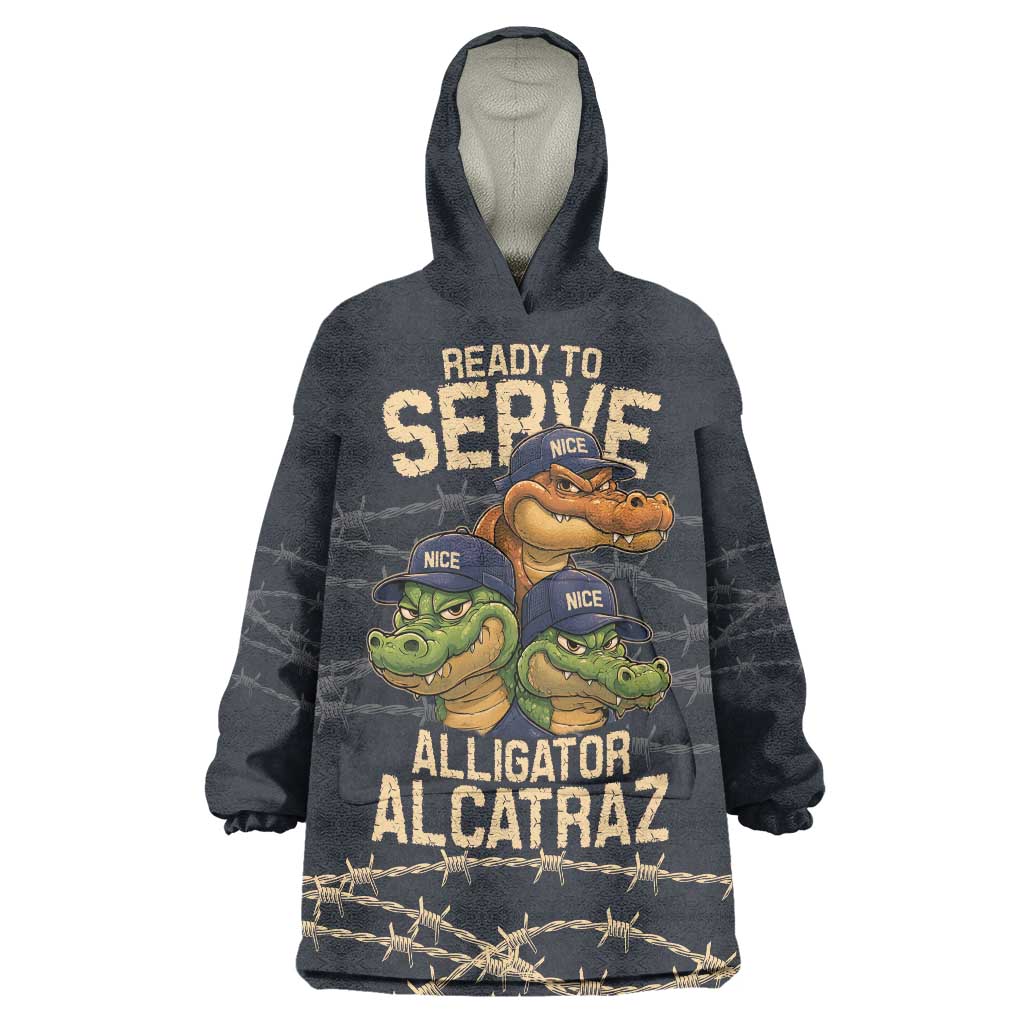 Ready To Serve Alligator Alcatraz Wearable Blanket Hoodie - Wonder Print Shop