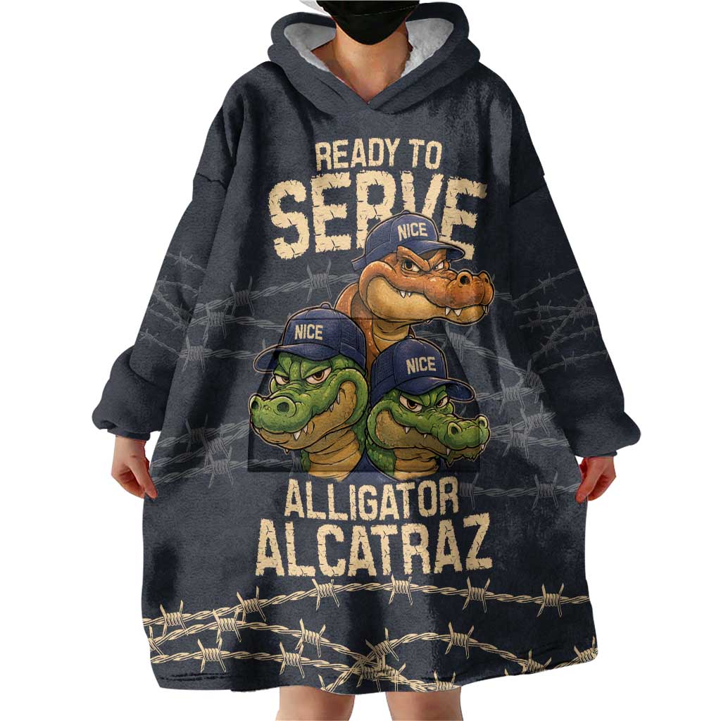 Ready To Serve Alligator Alcatraz Wearable Blanket Hoodie - Wonder Print Shop