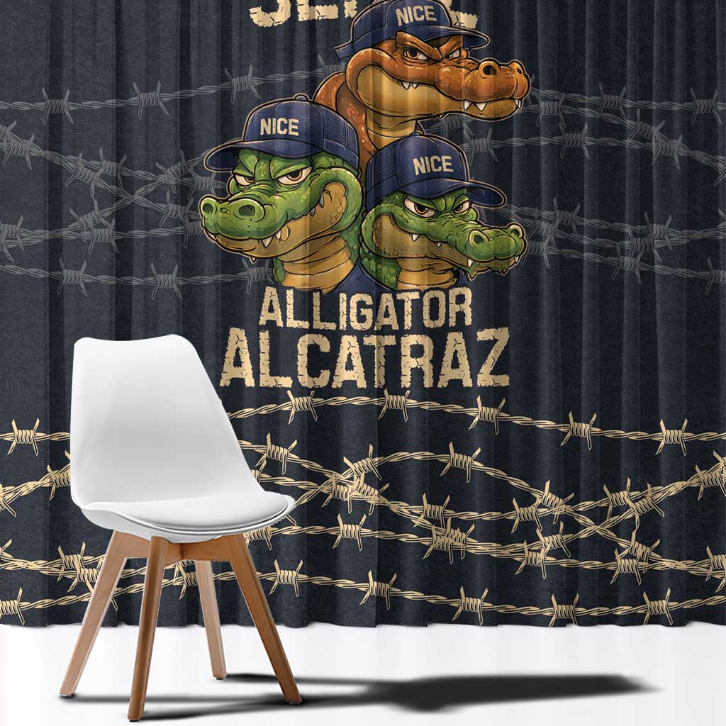 Ready To Serve Alligator Alcatraz Window Curtain - Wonder Print Shop