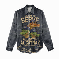 Ready To Serve Alligator Alcatraz Women Casual Shirt - Wonder Print Shop