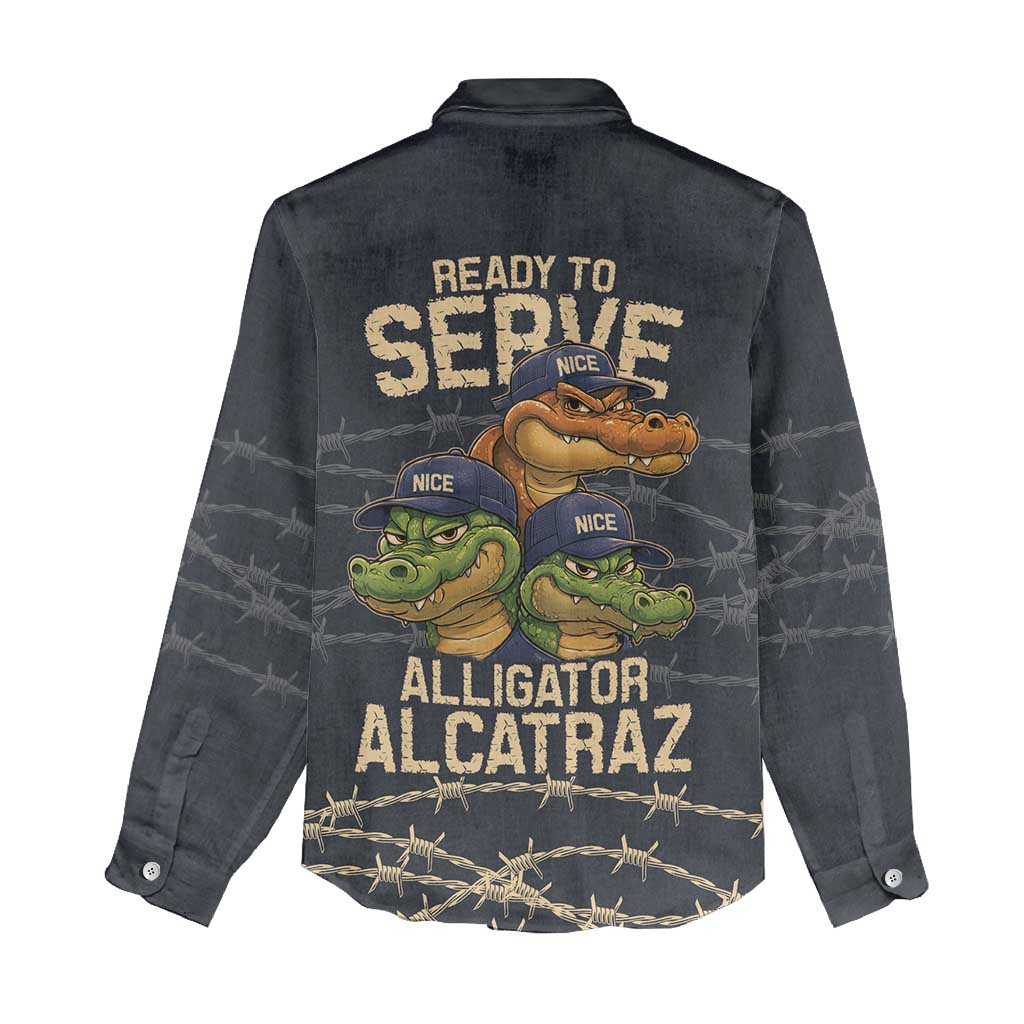 Ready To Serve Alligator Alcatraz Women Casual Shirt - Wonder Print Shop