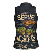 Ready To Serve Alligator Alcatraz Women Sleeveless Polo Shirt - Wonder Print Shop
