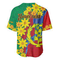 Eritrea New Year Personalized Baseball Jersey Enkutatash Adey Abeba Flower Art LT9 - Wonder Print Shop