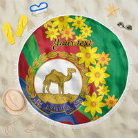 Eritrea New Year Personalized Beach Blanket Enkutatash Adey Abeba Flower Art LT9 - Wonder Print Shop