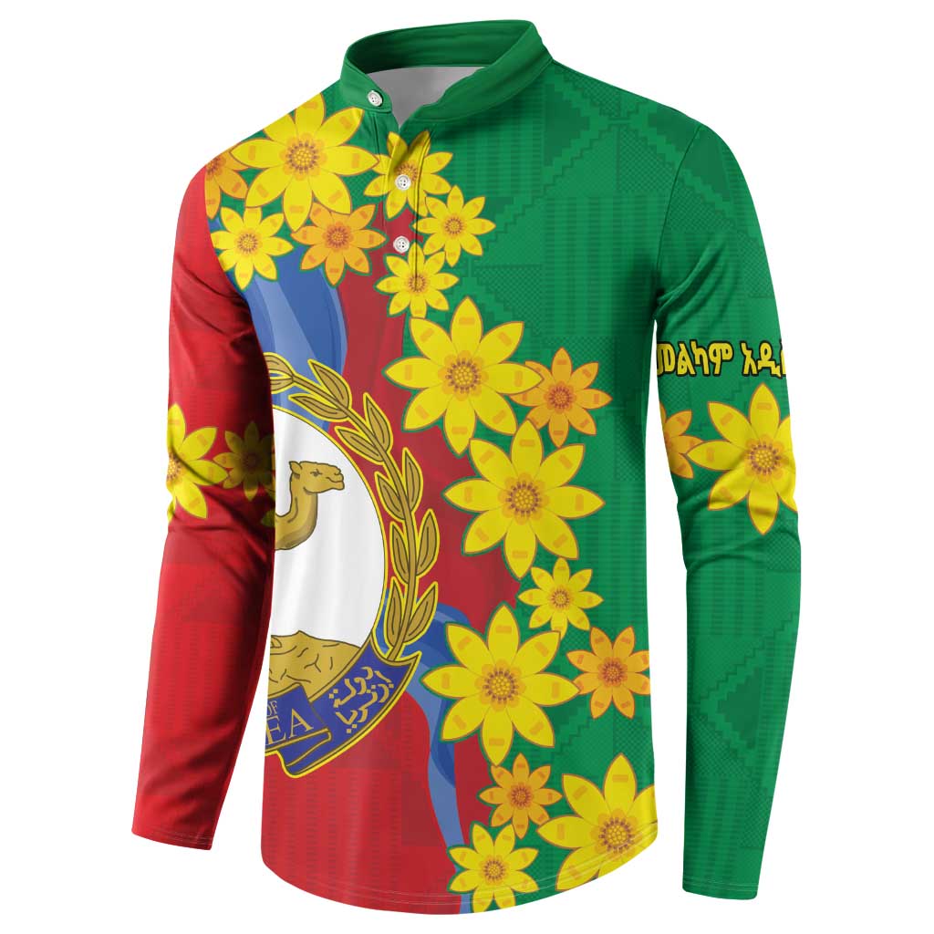 Eritrea New Year Personalized Button Sweatshirt Enkutatash Adey Abeba Flower Art LT9 - Wonder Print Shop