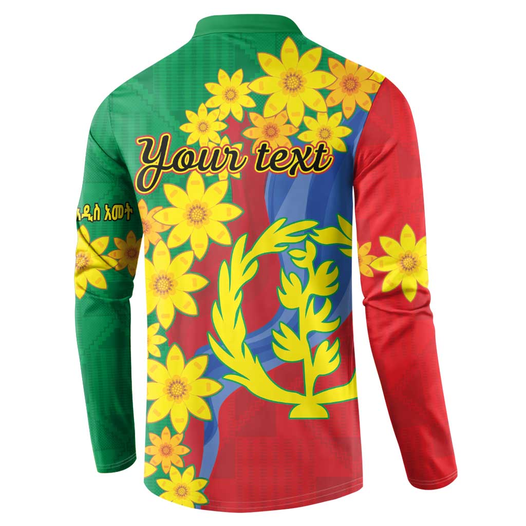 Eritrea New Year Personalized Button Sweatshirt Enkutatash Adey Abeba Flower Art LT9 - Wonder Print Shop