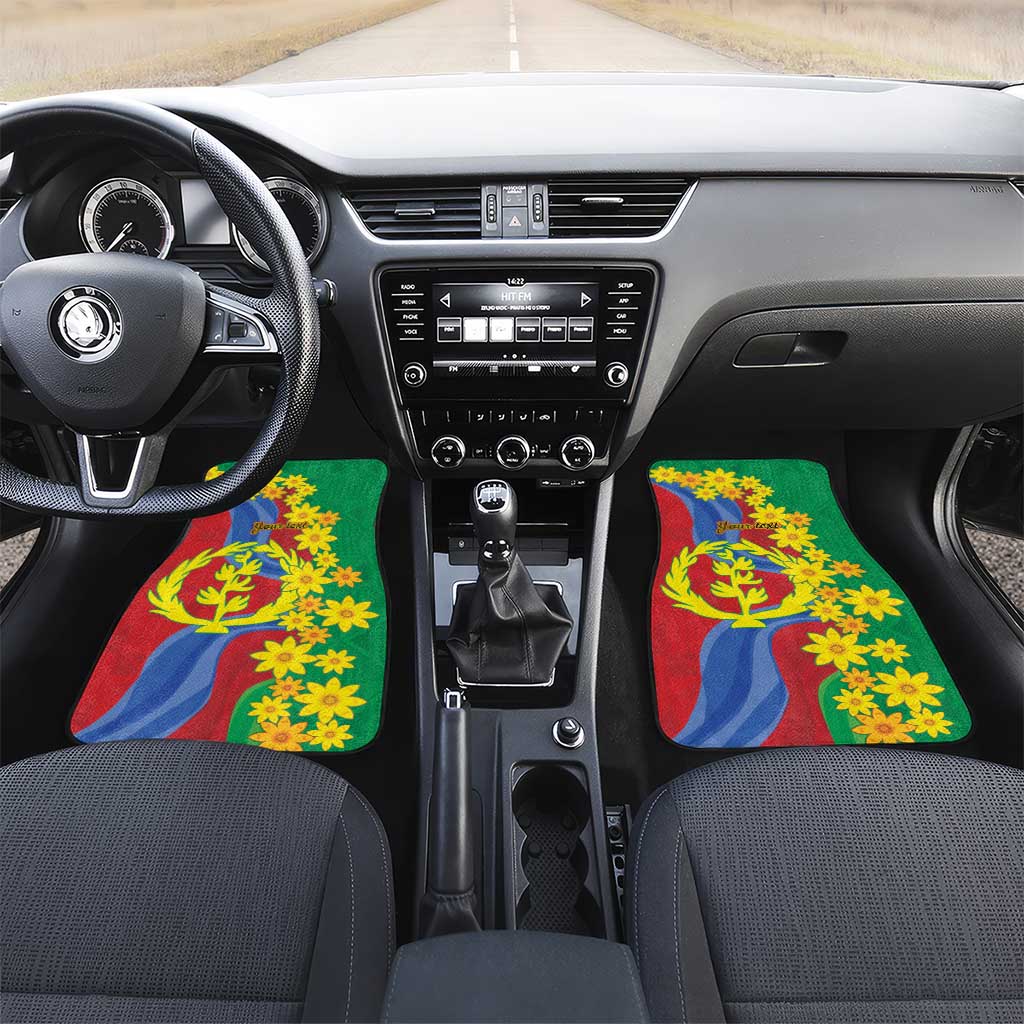 Eritrea New Year Personalized Car Mats Enkutatash Adey Abeba Flower Art LT9 - Wonder Print Shop