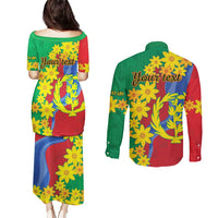 Eritrea New Year Personalized Couples Matching Puletasi and Long Sleeve Button Shirt Enkutatash Adey Abeba Flower Art LT9 - Wonder Print Shop