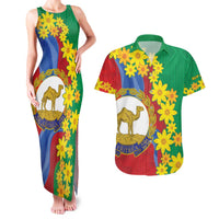 Eritrea New Year Personalized Couples Matching Tank Maxi Dress and Hawaiian Shirt Enkutatash Adey Abeba Flower Art LT9 - Wonder Print Shop