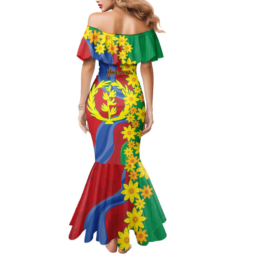 Eritrea New Year Personalized Family Matching Mermaid Dress and Hawaiian Shirt Enkutatash Adey Abeba Flower Art LT9 - Wonder Print Shop