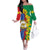 Eritrea New Year Personalized Family Matching Off The Shoulder Long Sleeve Dress and Hawaiian Shirt Enkutatash Adey Abeba Flower Art - Wonder Print Shop