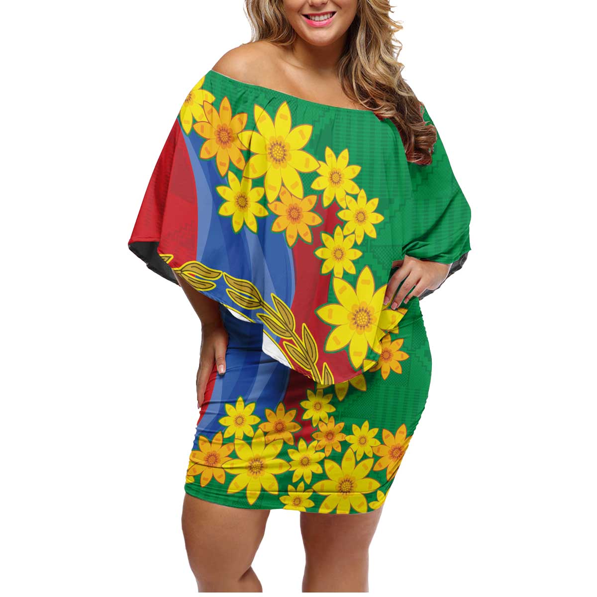 Eritrea New Year Personalized Family Matching Off Shoulder Short Dress and Hawaiian Shirt Enkutatash Adey Abeba Flower Art LT9 - Wonder Print Shop