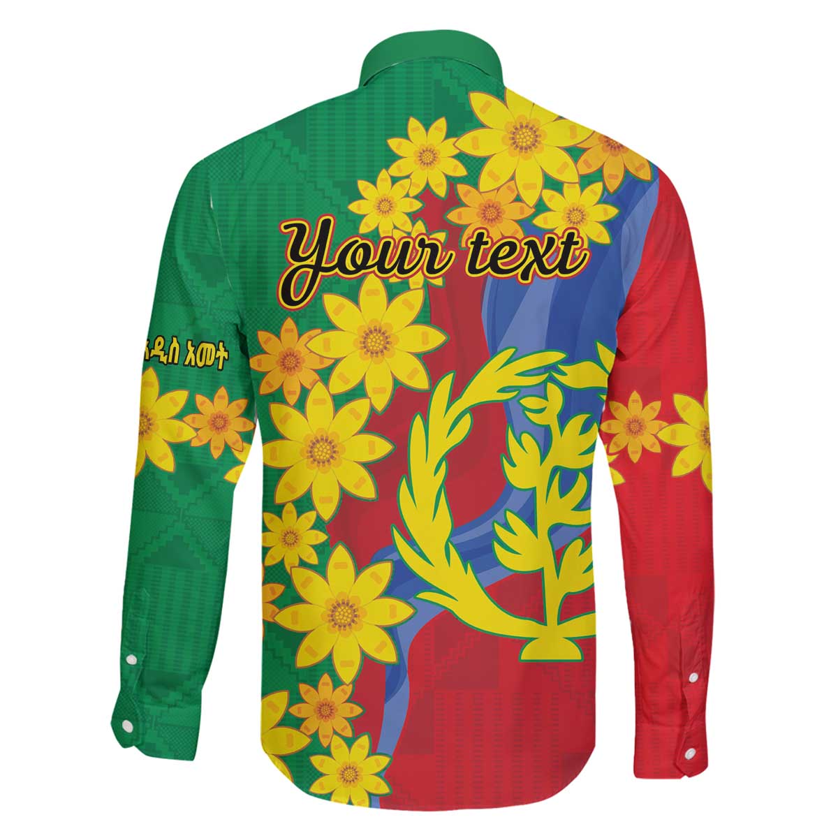 Eritrea New Year Personalized Family Matching Puletasi and Hawaiian Shirt Enkutatash Adey Abeba Flower Art - Wonder Print Shop