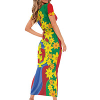 Eritrea New Year Personalized Family Matching Short Sleeve Bodycon Dress and Hawaiian Shirt Enkutatash Adey Abeba Flower Art - Wonder Print Shop