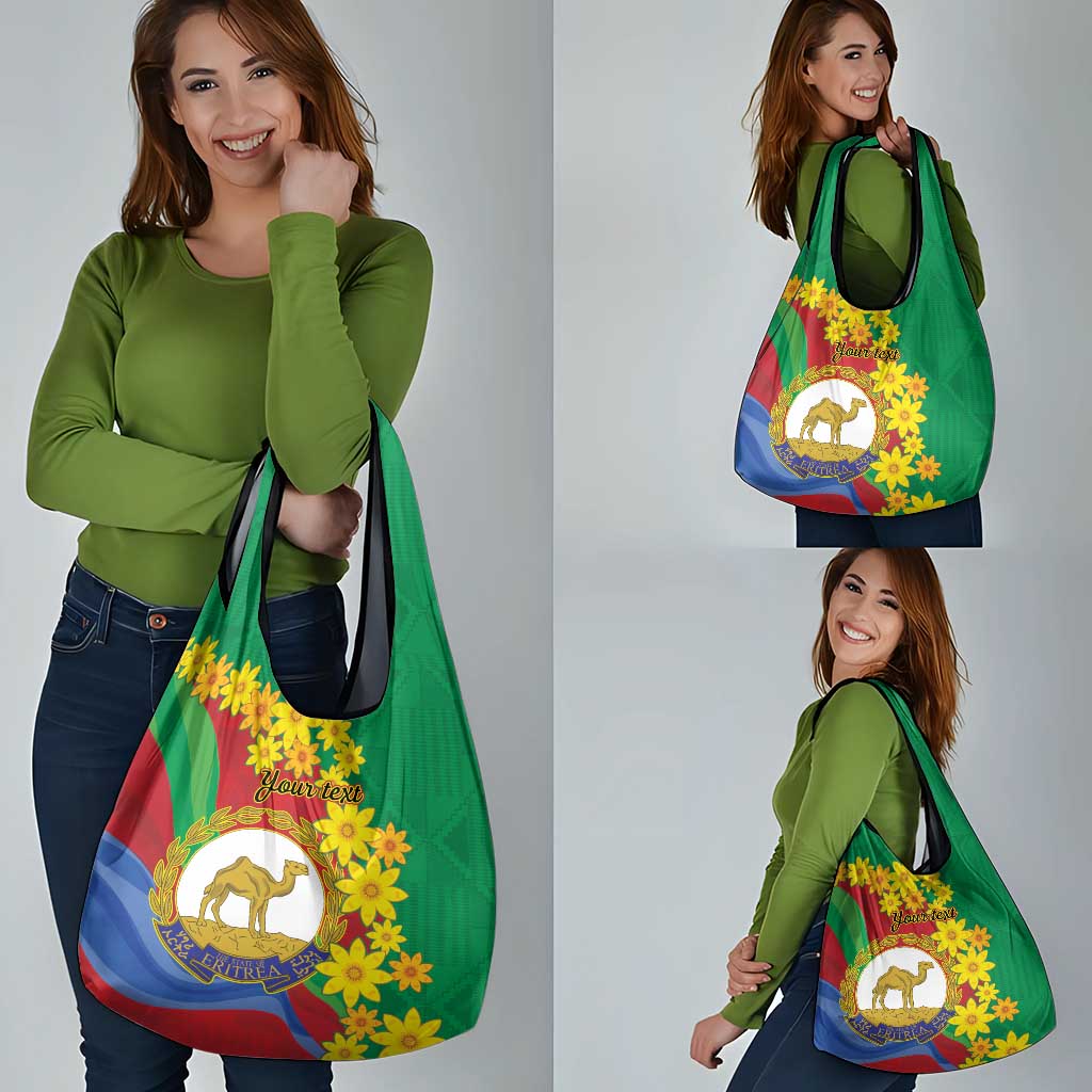 Eritrea New Year Personalized Grocery Bag Enkutatash Adey Abeba Flower Art