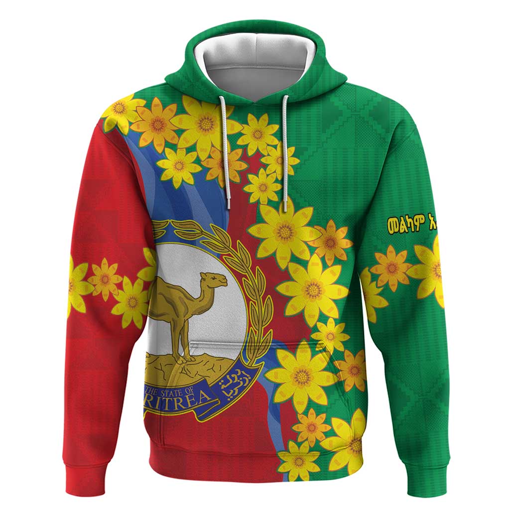 Eritrea New Year Personalized Hoodie Enkutatash Adey Abeba Flower Art - Wonder Print Shop