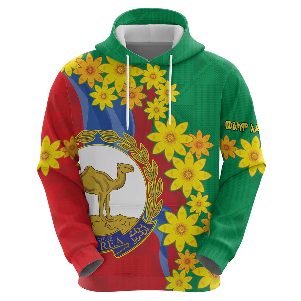 Eritrea New Year Personalized Hoodie Enkutatash Adey Abeba Flower Art - Wonder Print Shop