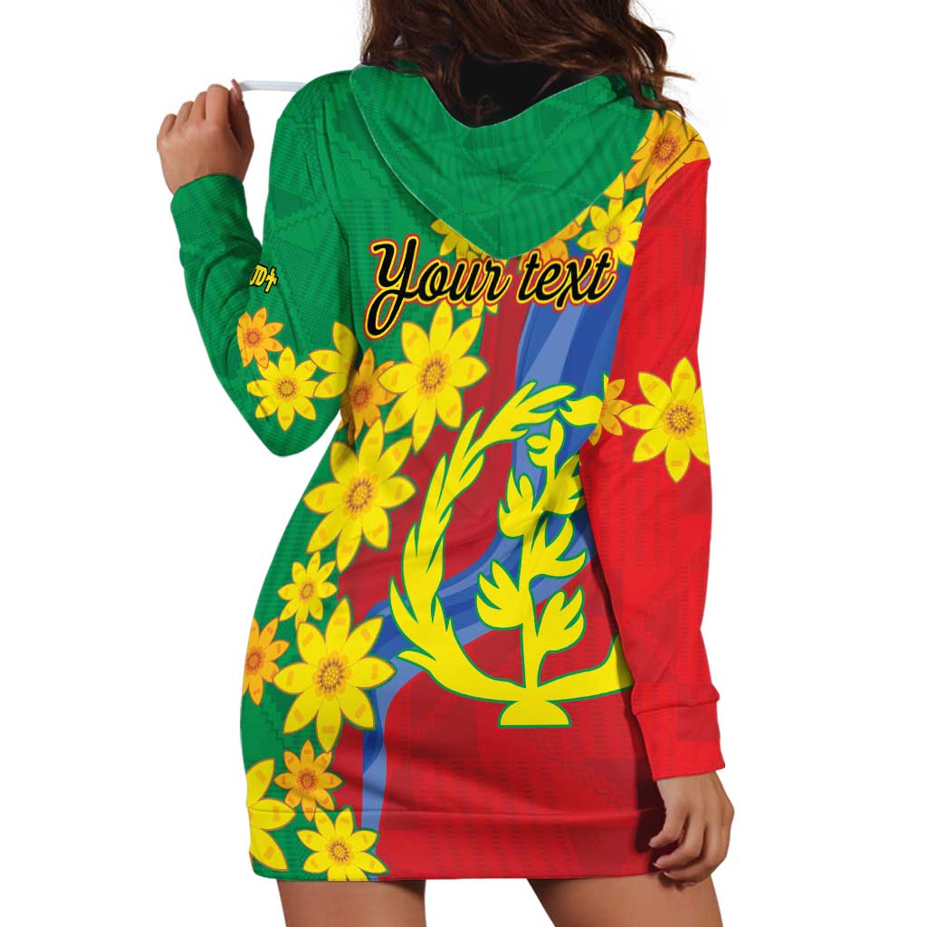 Eritrea New Year Personalized Hoodie Dress Enkutatash Adey Abeba Flower Art - Wonder Print Shop