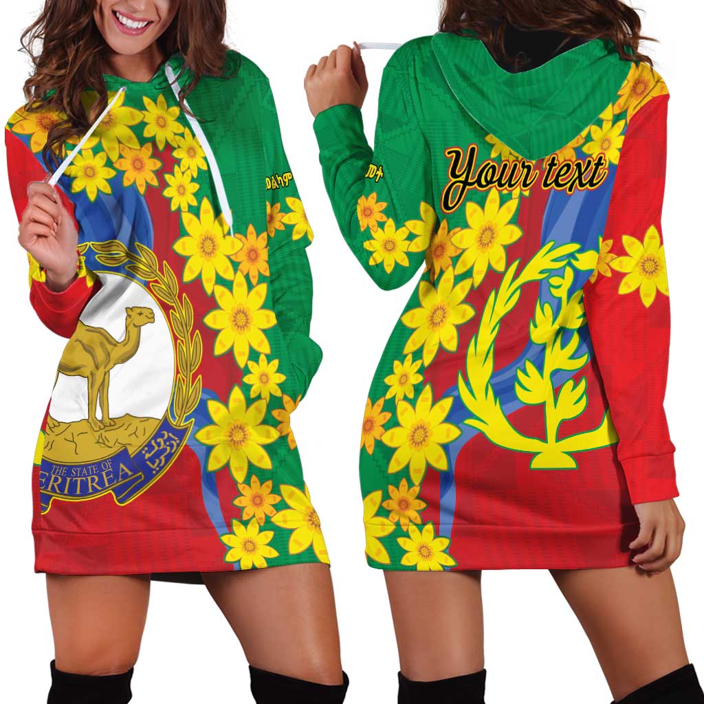Eritrea New Year Personalized Hoodie Dress Enkutatash Adey Abeba Flower Art - Wonder Print Shop