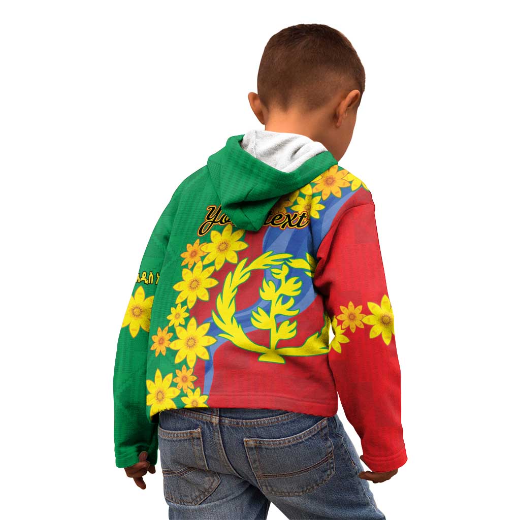 Eritrea New Year Personalized Kid Hoodie Enkutatash Adey Abeba Flower Art - Wonder Print Shop