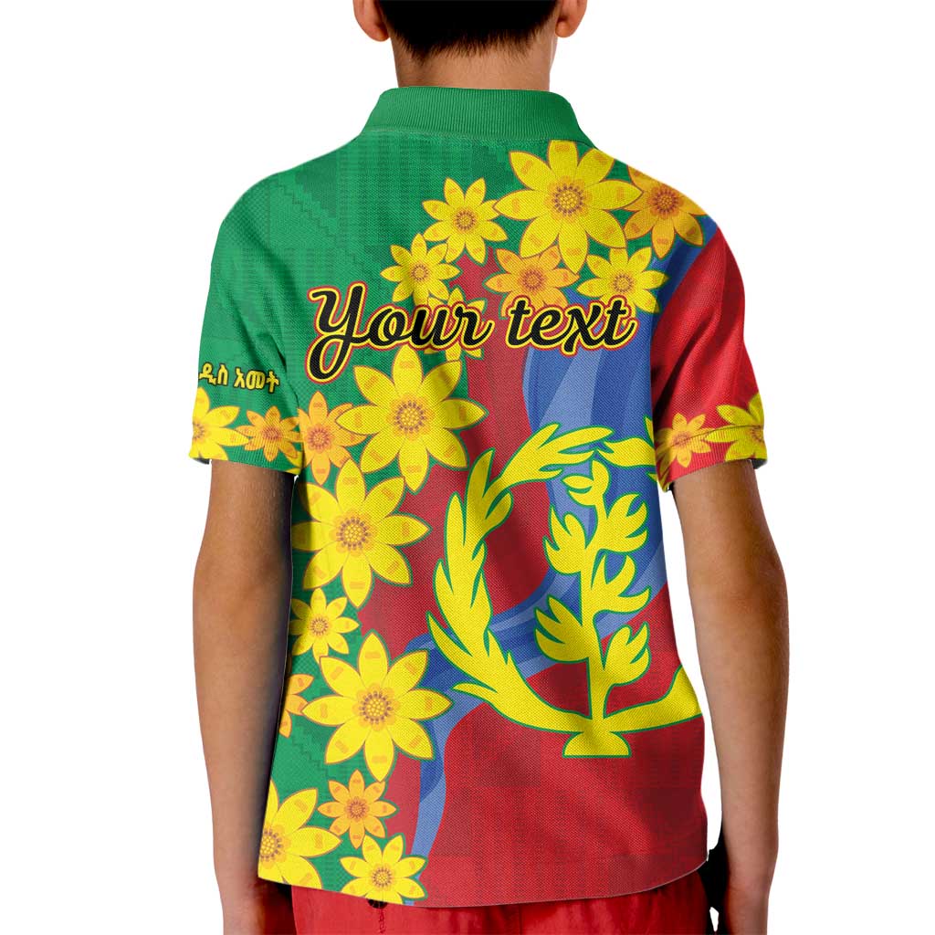 Eritrea New Year Personalized Kid Polo Shirt Enkutatash Adey Abeba Flower Art - Wonder Print Shop