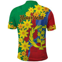Eritrea New Year Personalized Polo Shirt Enkutatash Adey Abeba Flower Art - Wonder Print Shop
