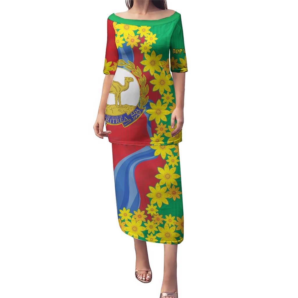 Eritrea New Year Personalized Puletasi Enkutatash Adey Abeba Flower Art - Wonder Print Shop