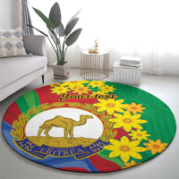Eritrea New Year Personalized Round Carpet Enkutatash Adey Abeba Flower Art