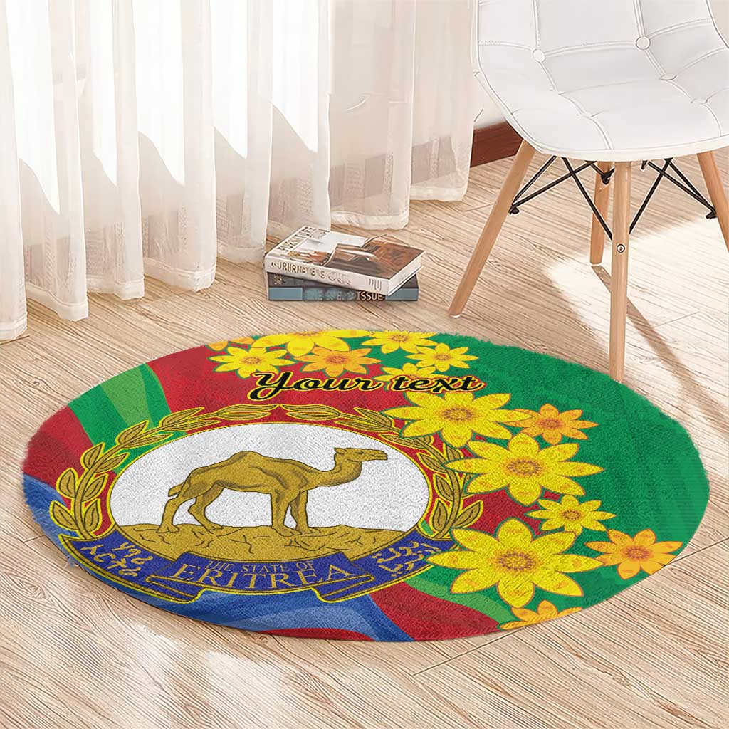 Eritrea New Year Personalized Round Carpet Enkutatash Adey Abeba Flower Art