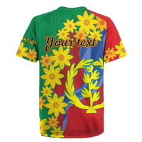 Eritrea New Year Personalized Rugby Jersey Enkutatash Adey Abeba Flower Art - Wonder Print Shop