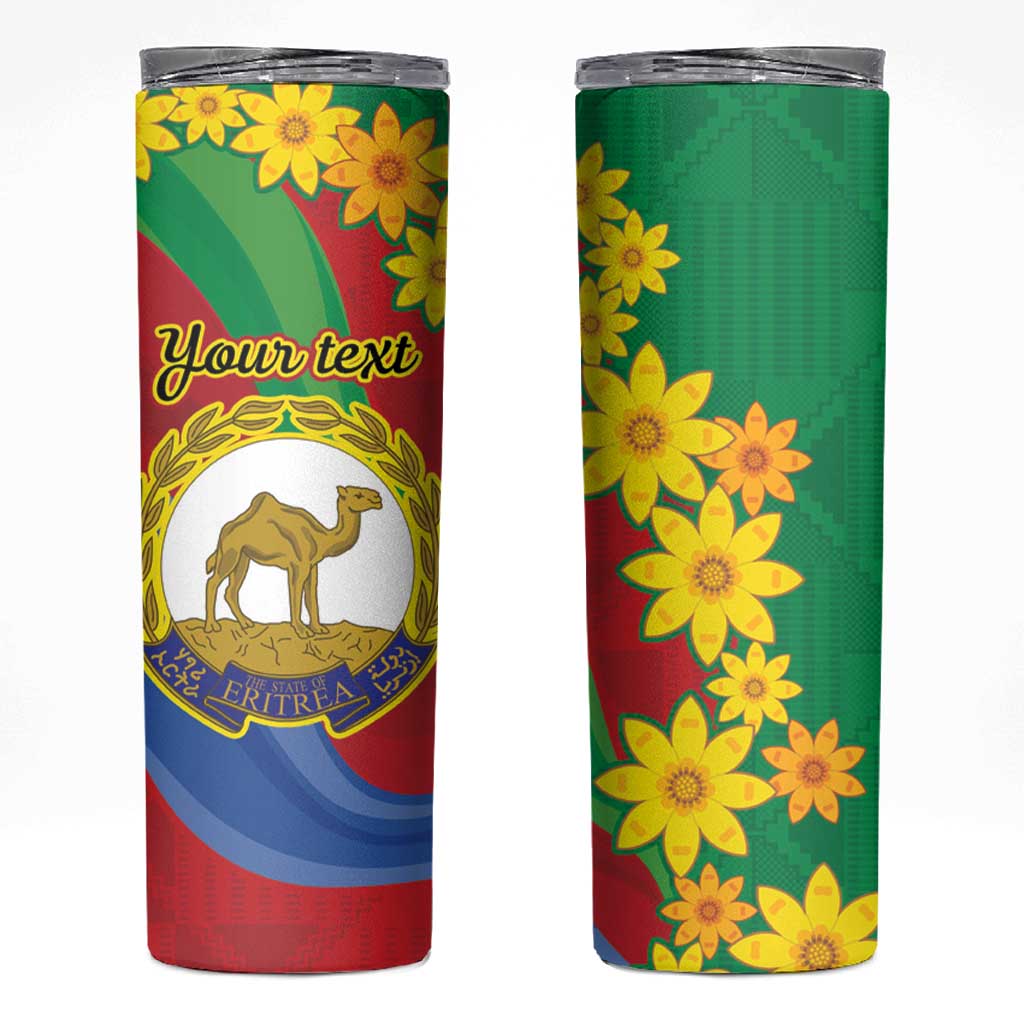Eritrea New Year Personalized Skinny Tumbler Enkutatash Adey Abeba Flower Art - Wonder Print Shop