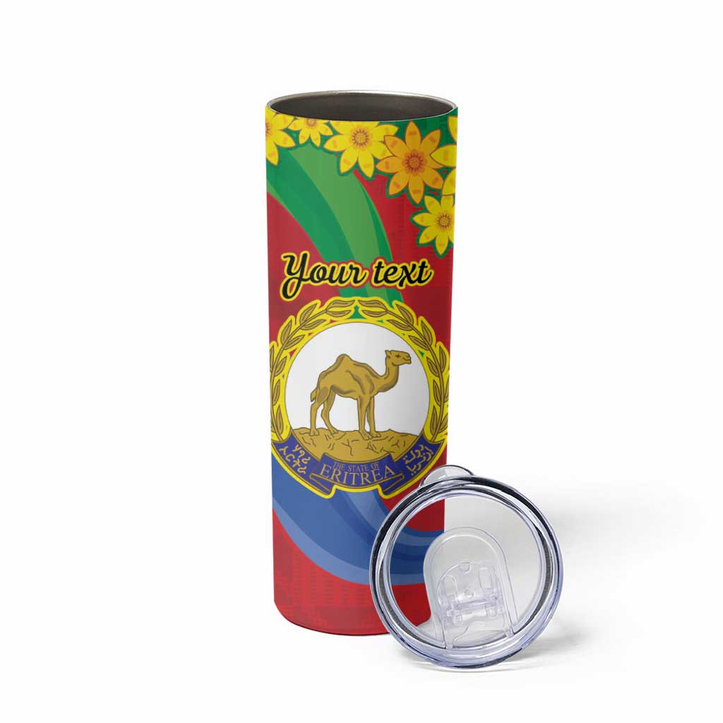 Eritrea New Year Personalized Skinny Tumbler Enkutatash Adey Abeba Flower Art - Wonder Print Shop